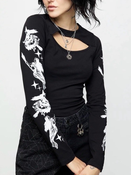 Disturbia Tops - Disturbia | Wolfsbane Cut Out Long Sleeve